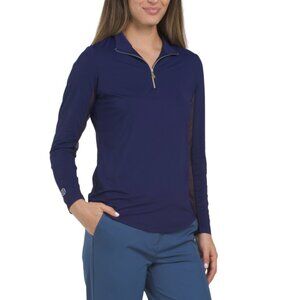 G LIFESTYLE True Navy Upf 50 Long Sleeve Quarter Zip Jacket